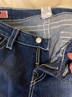 True Religion Dark Indigo Jeans with White Stitching